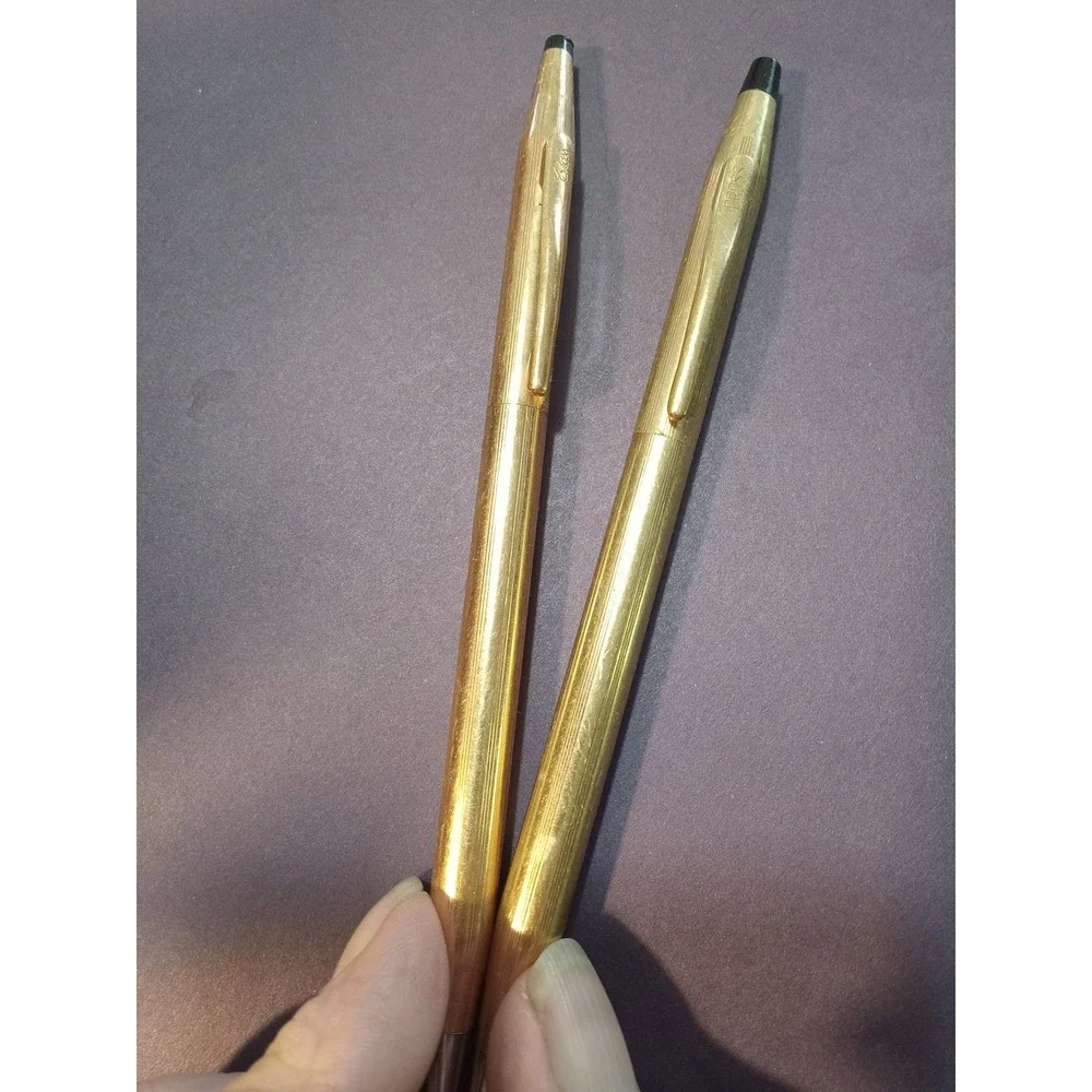 Cross Century Classic 12/14k Gold Ballpoint Pen and Pencil Set Vintage USA